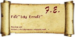 Földy Ernő névjegykártya